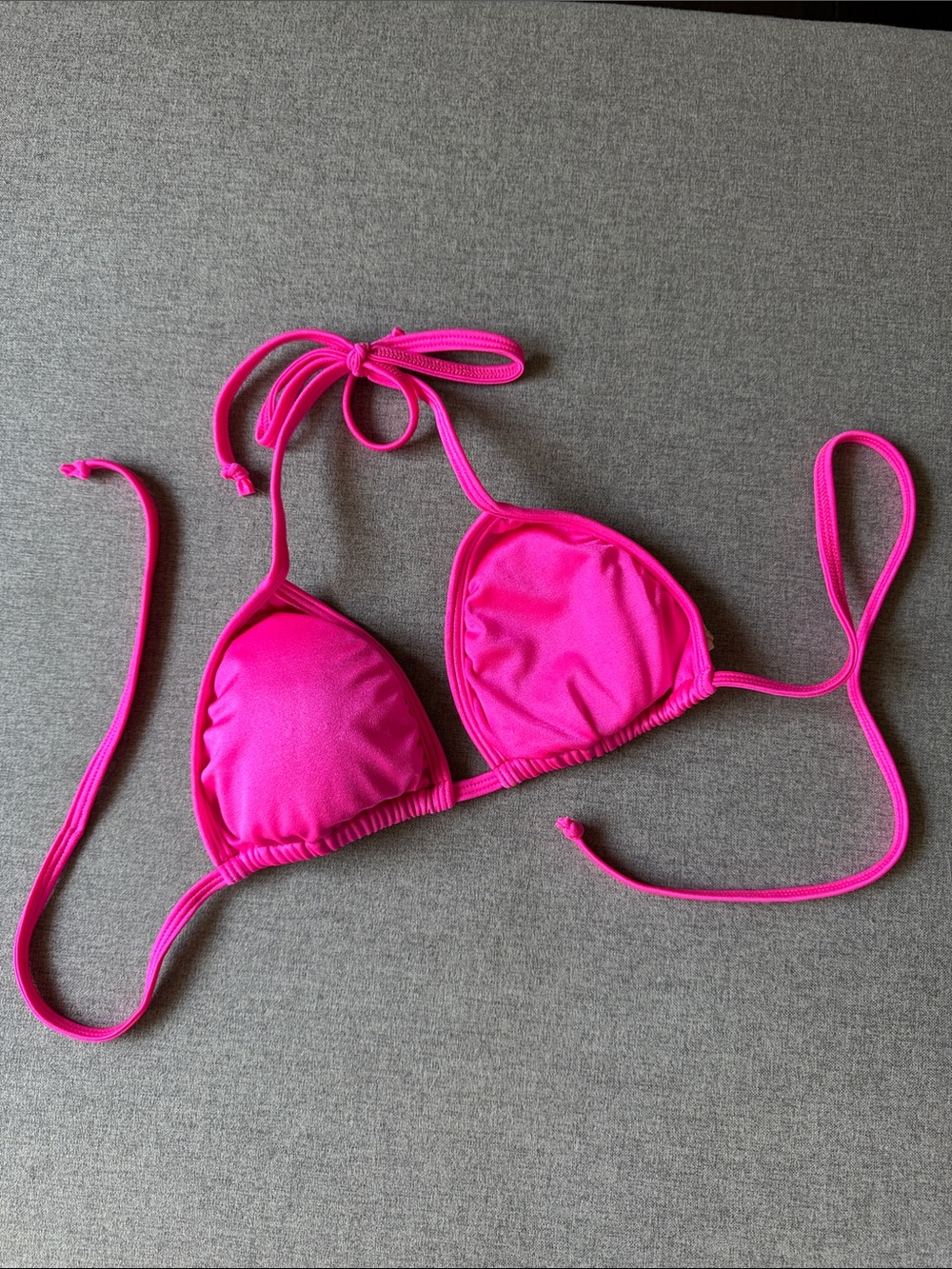 Women's Hot Pink Triangle Bikini Top - Unbranded
